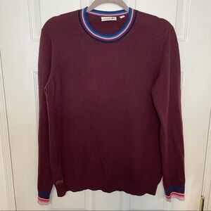 LACOSTE Cashmere Burgundy Crewneck Pullover Cozy Sweater 42
